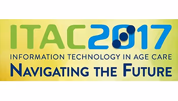 Logo for ITAC 2017 with slogan Information Technology in Age Care, Navigating the Future.