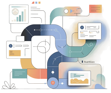 Abstract illustration showing how care provider budget management is done