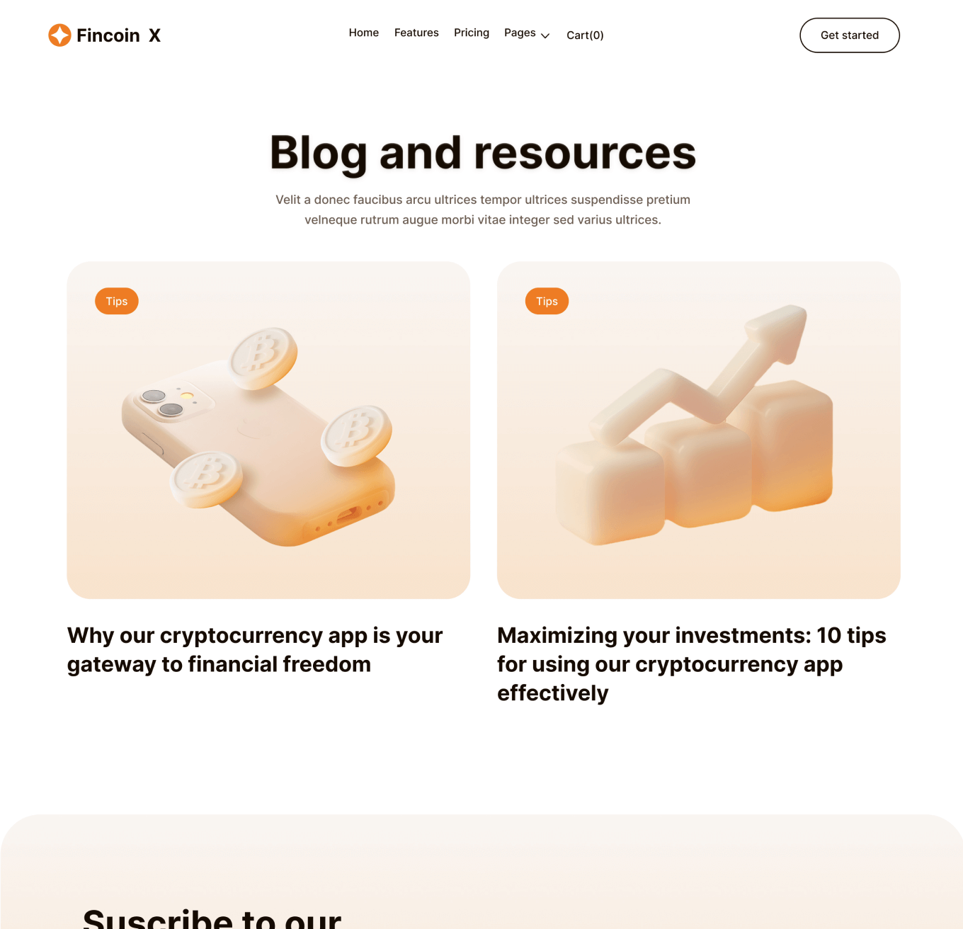 Fincoin X - Blog V3 Page - Crypto Webflow Template