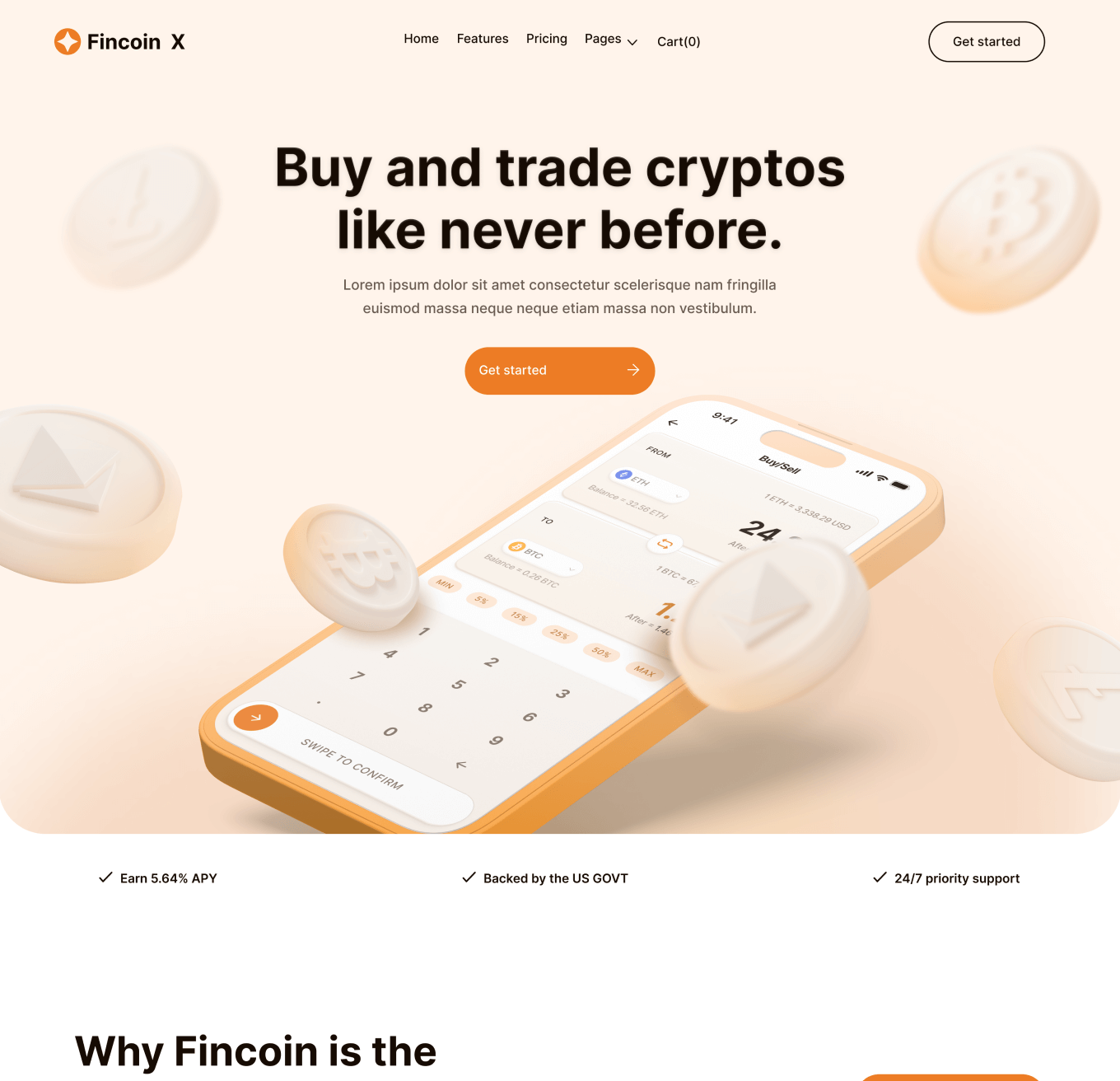 Fincoin X - Home V2 Page - Crypto Webflow Template