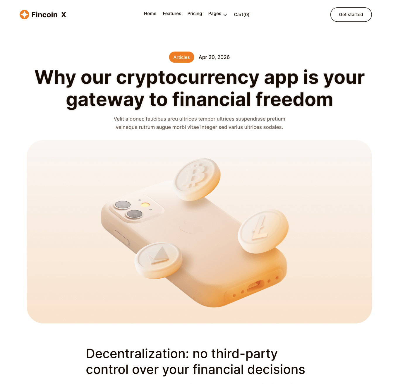 Fincoin X - Blog Post Page - Crypto Webflow Template