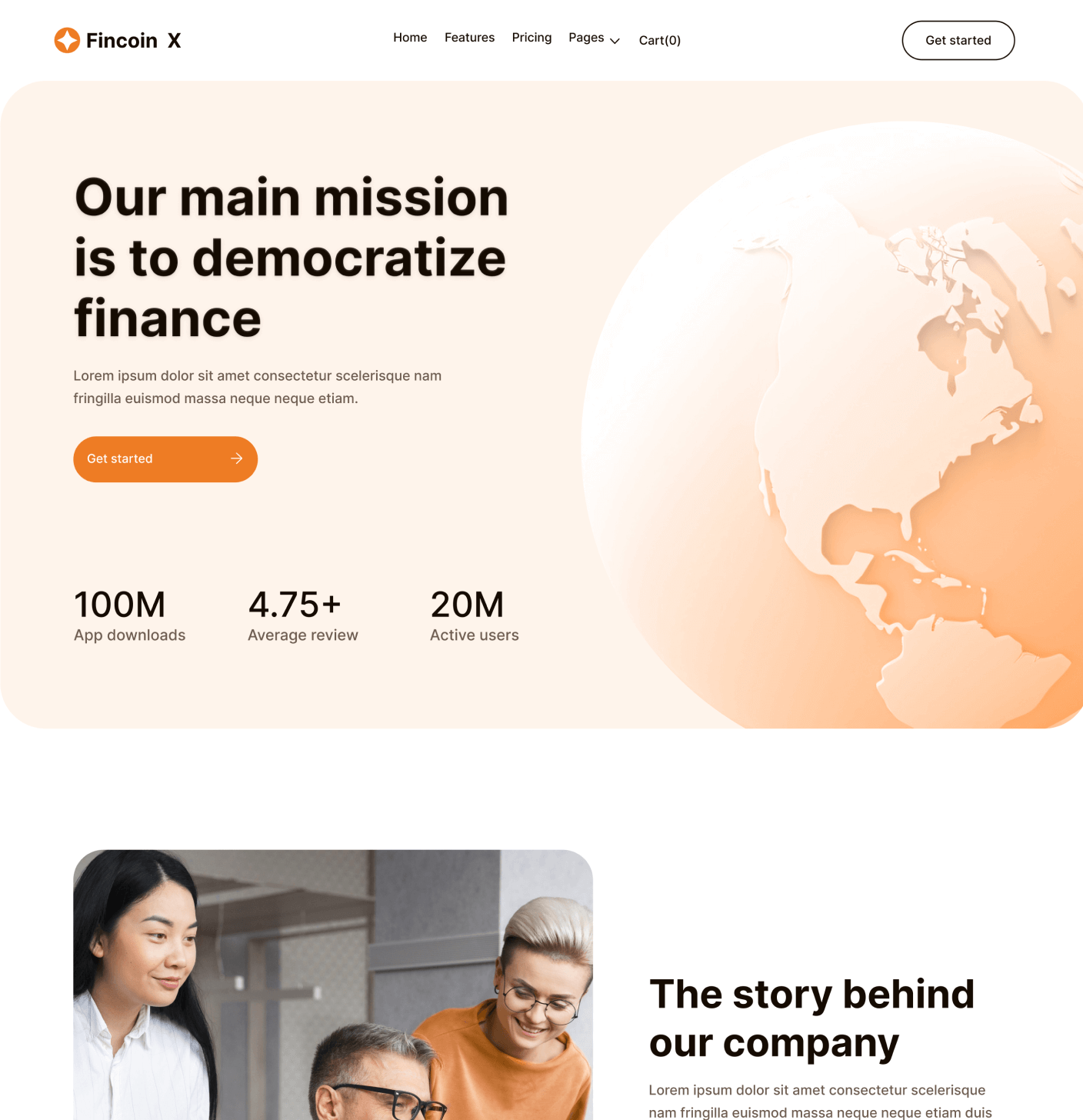 Fincoin X - About Page - Crypto Webflow Template