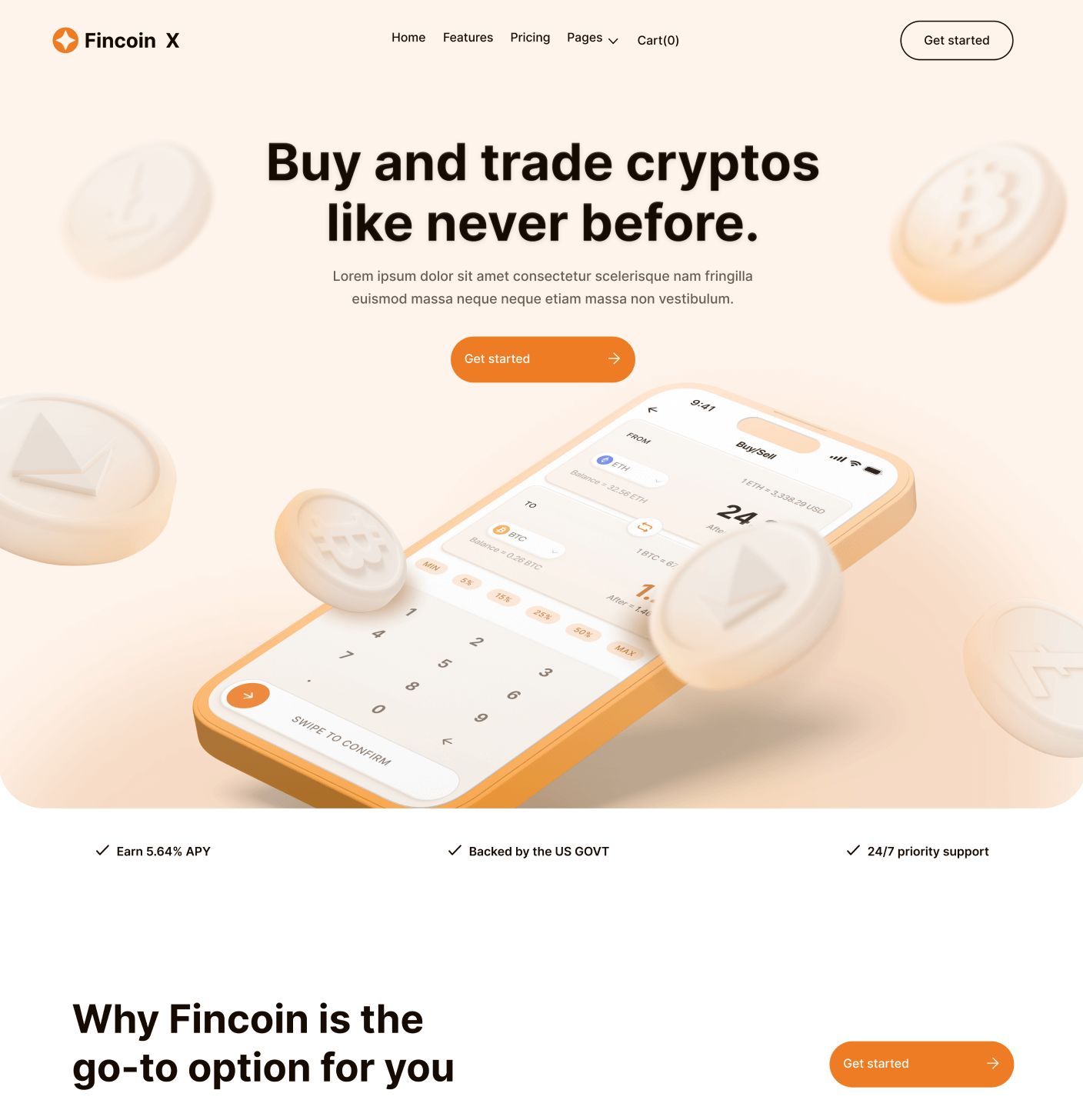 Fincoin X - Home V2 Page - Crypto Webflow Template