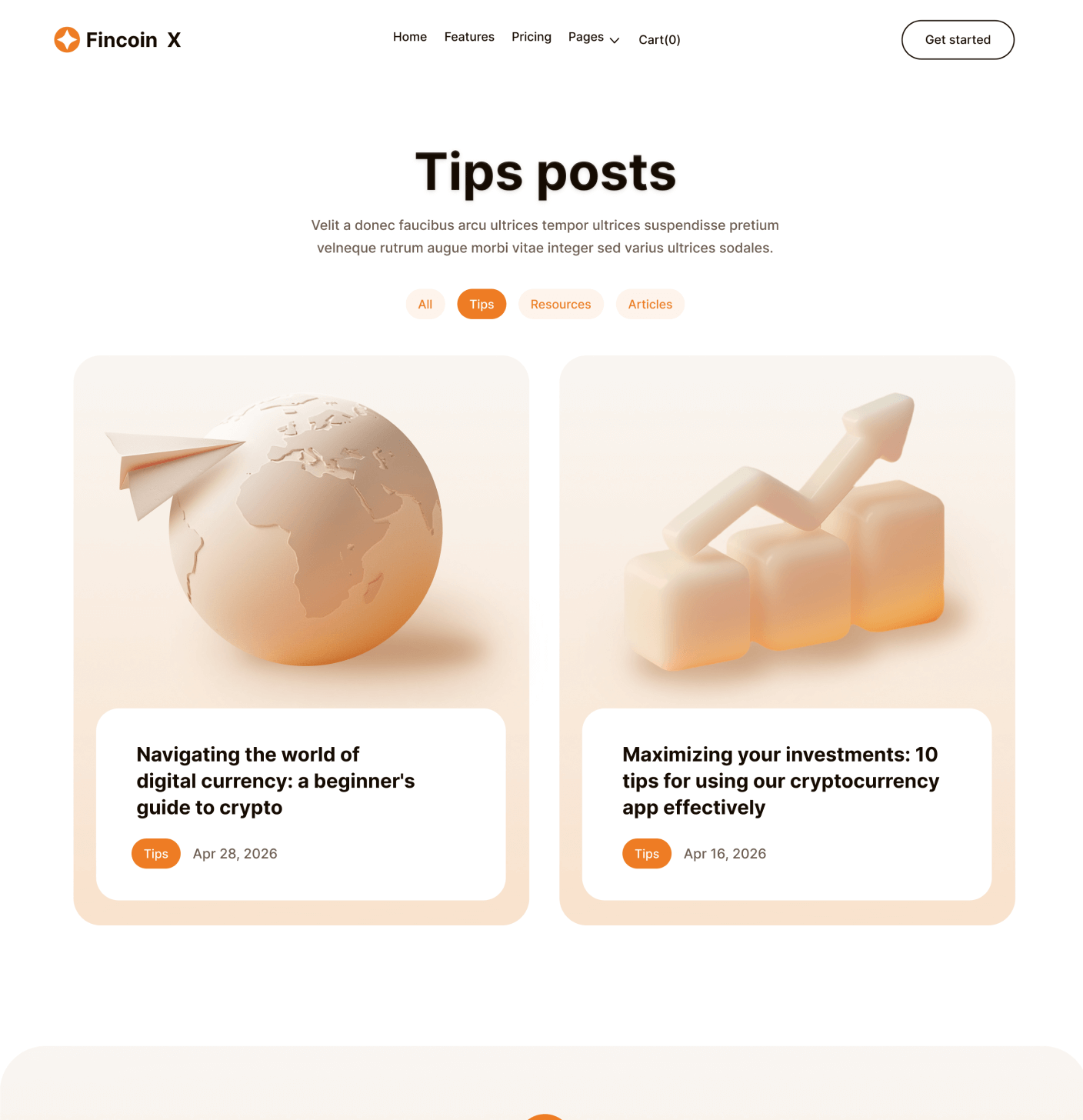 Fincoin X - Blog Category Page - Crypto Webflow Template