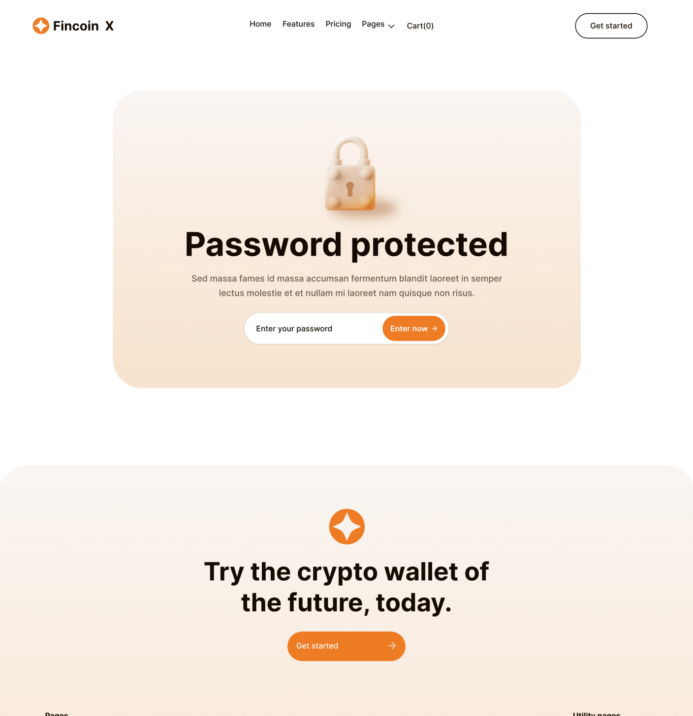 Fincoin X - Password Protected Page - Crypto Webflow Template