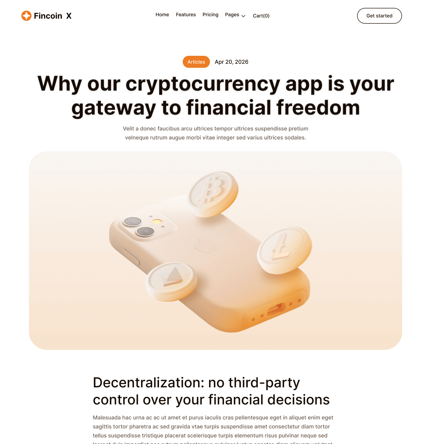 Fincoin X - Blog Post Page - Crypto Webflow Template