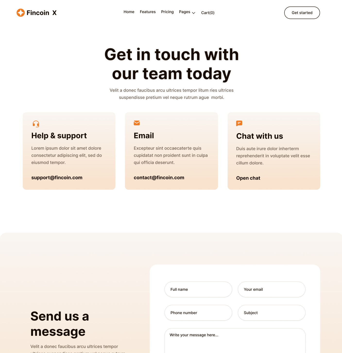 Fincoin X - Contact V3 Page - Crypto Webflow Template