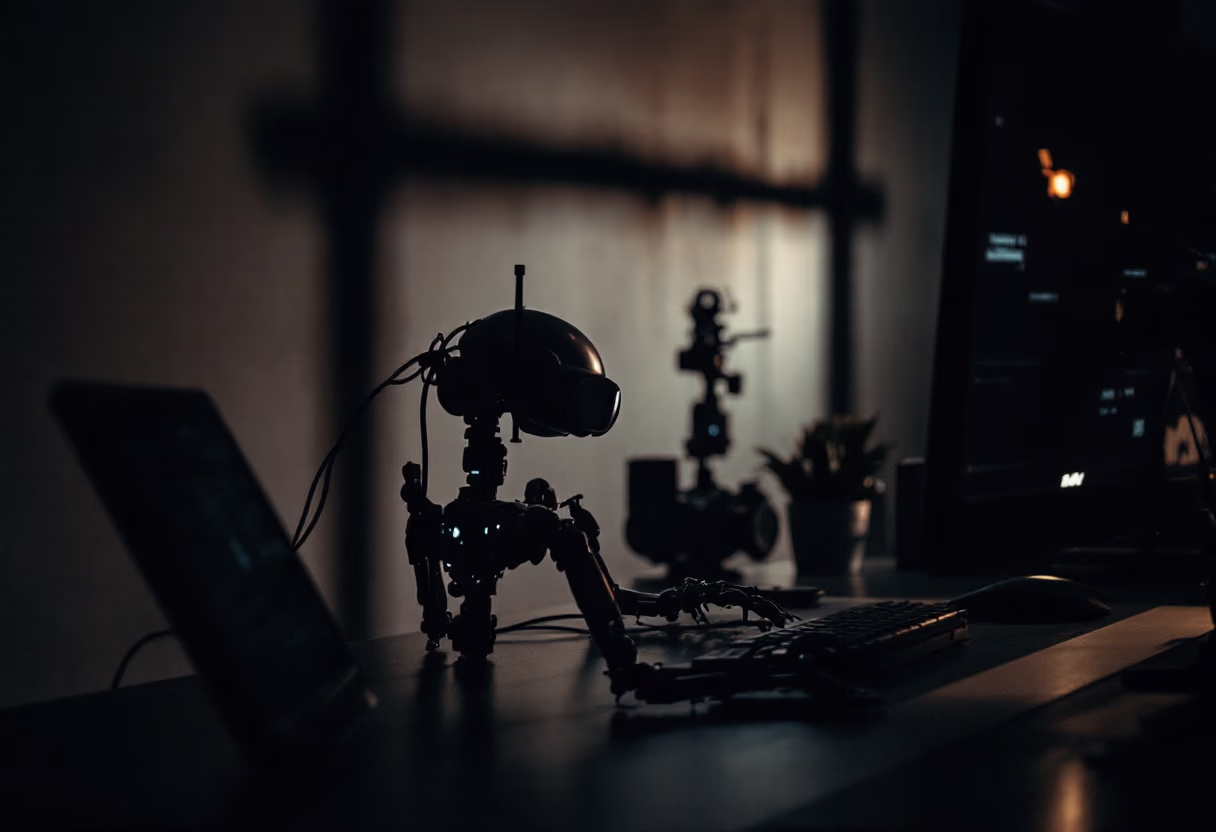 [background image] image of a contemporary office scene (for an ai developer tools)