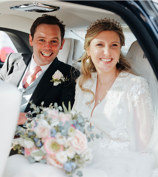 A couple on their wedding day