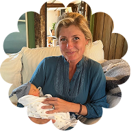 Baby loss club trustee holding a baby