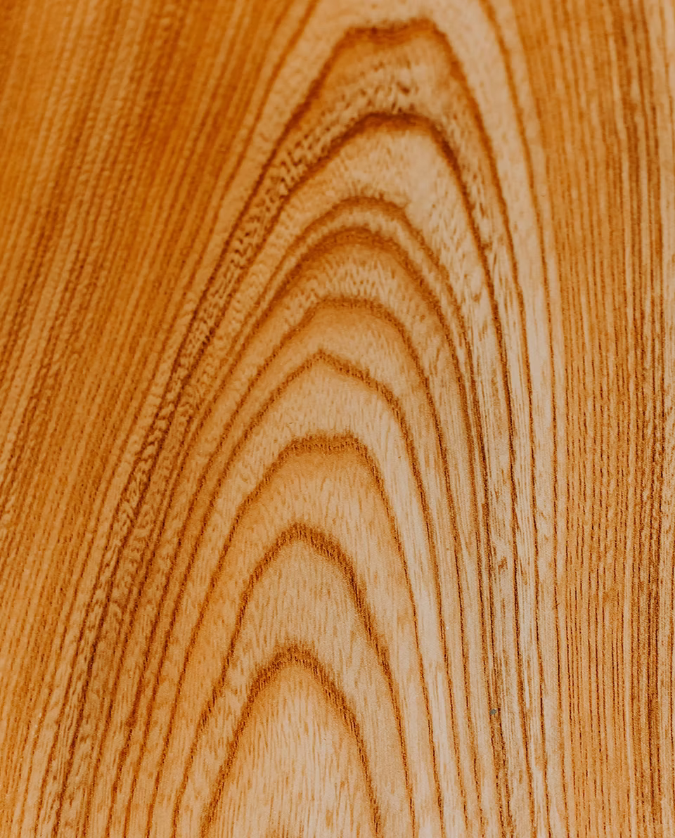 Close-up of a polished wooden surface showing detailed wood grain patterns.
