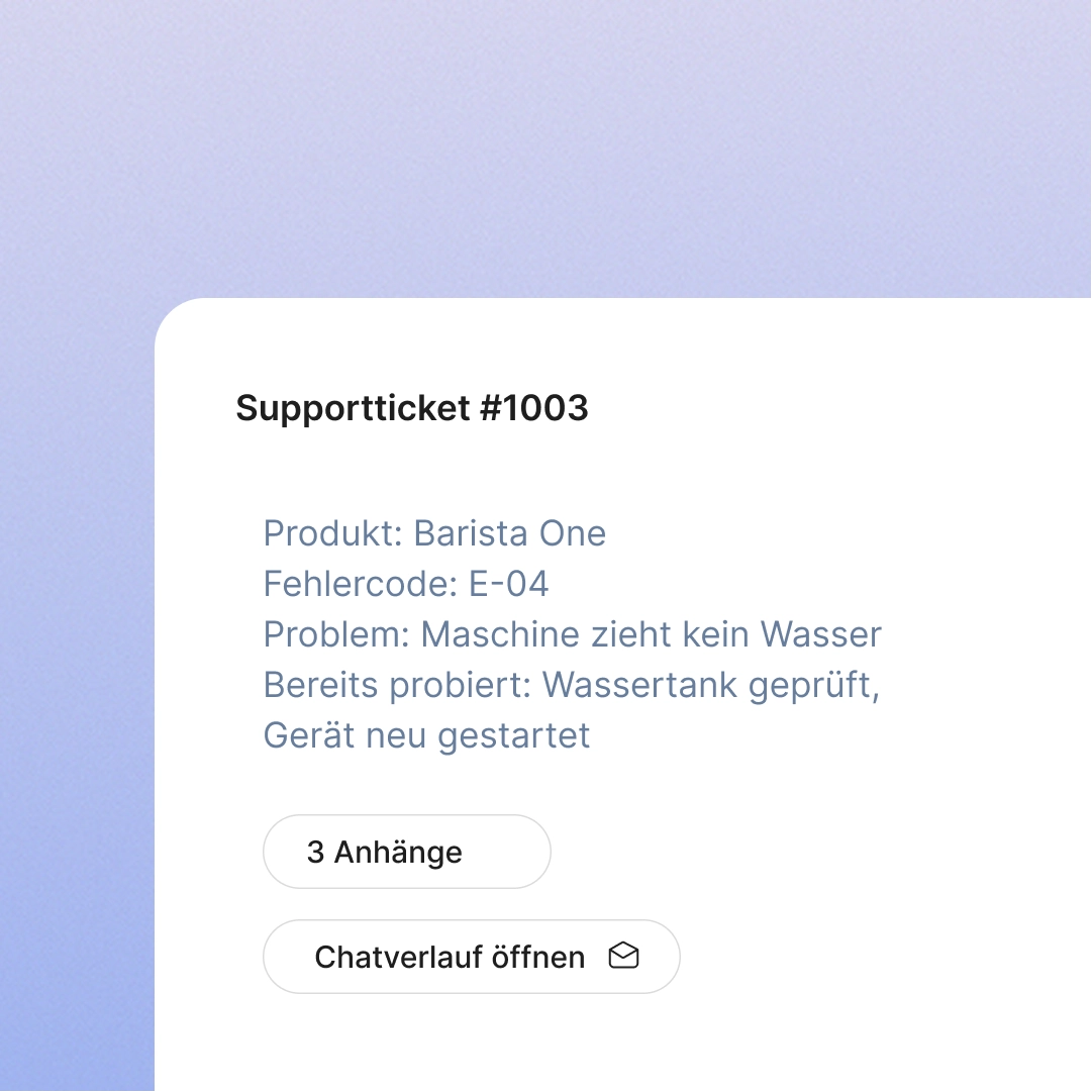 Offenen Supportfall mit Kontext für die Bearbeitung vorbereiten