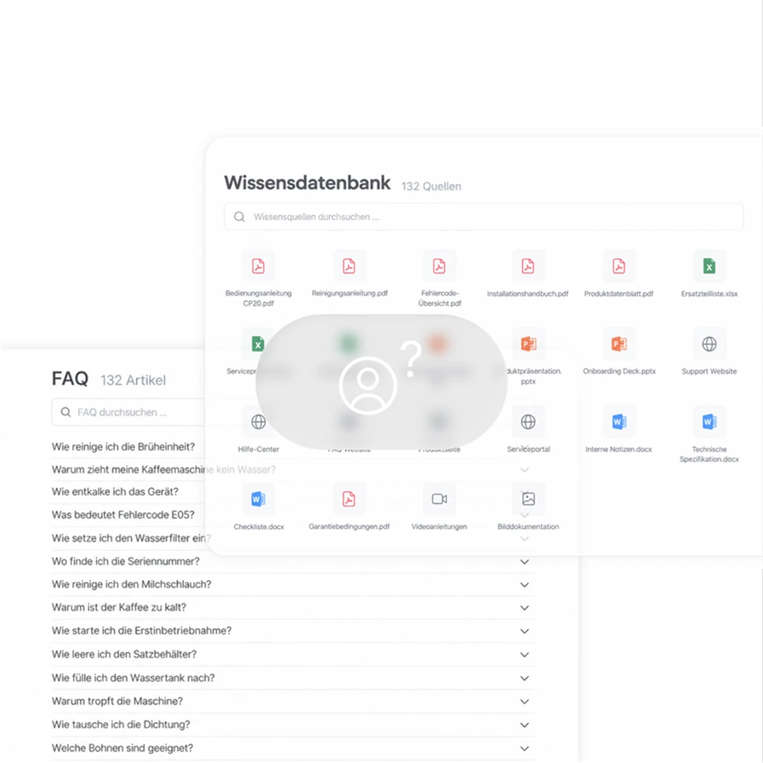 Produktunterlagen und Servicewissen aus unterschiedlichen Quellen