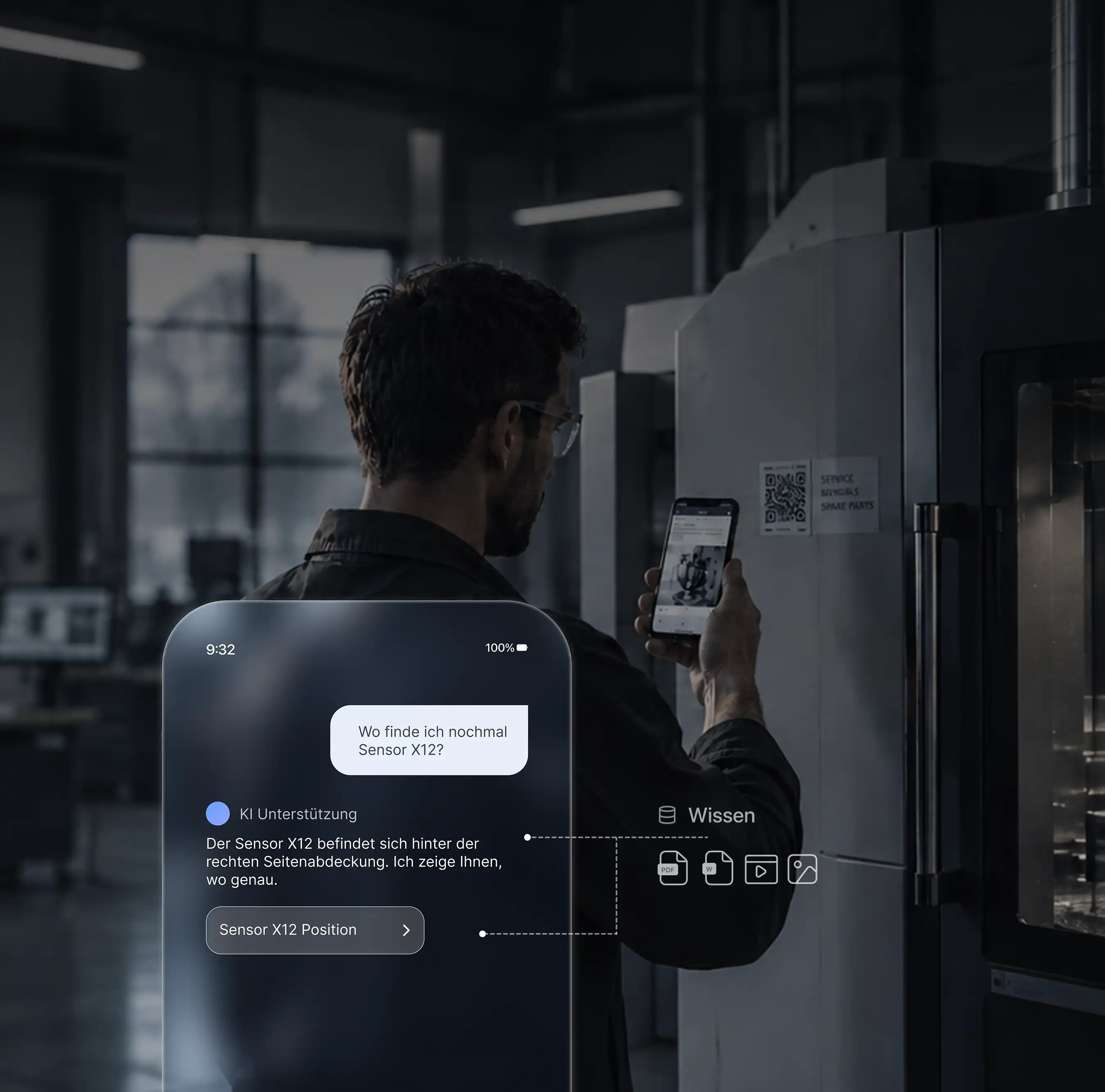 Servicevorgang mit Produktdaten und Serviceprotokoll
