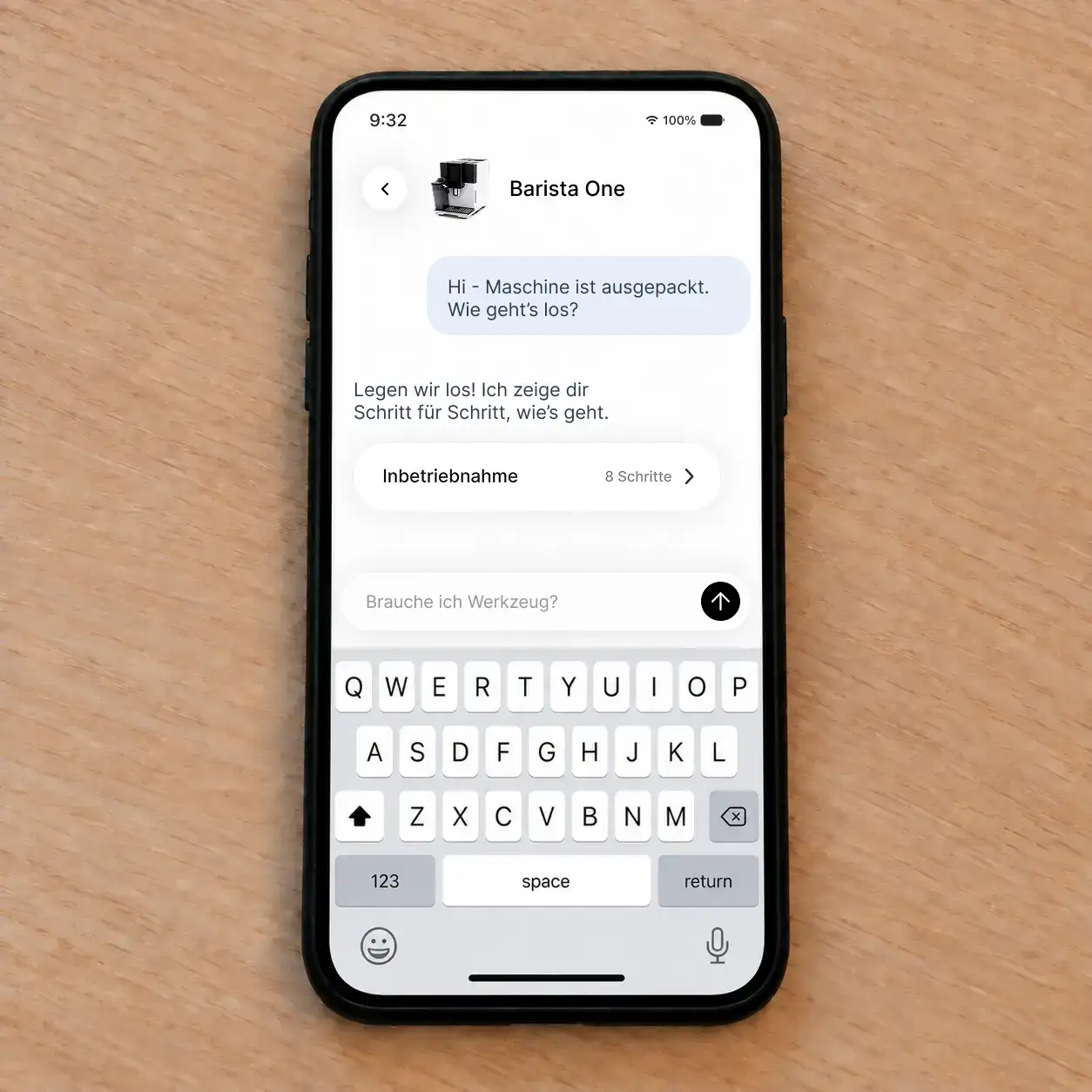 Maschine per QR-Code und Produktdaten identifizieren