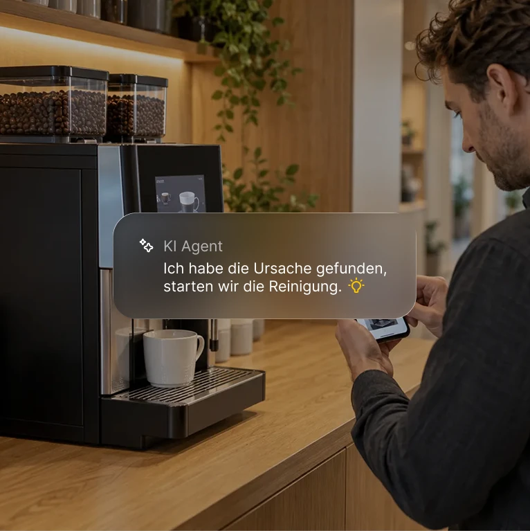 Kaffeemaschinen & Vending – KI-Unterstützung direkt am Produkt