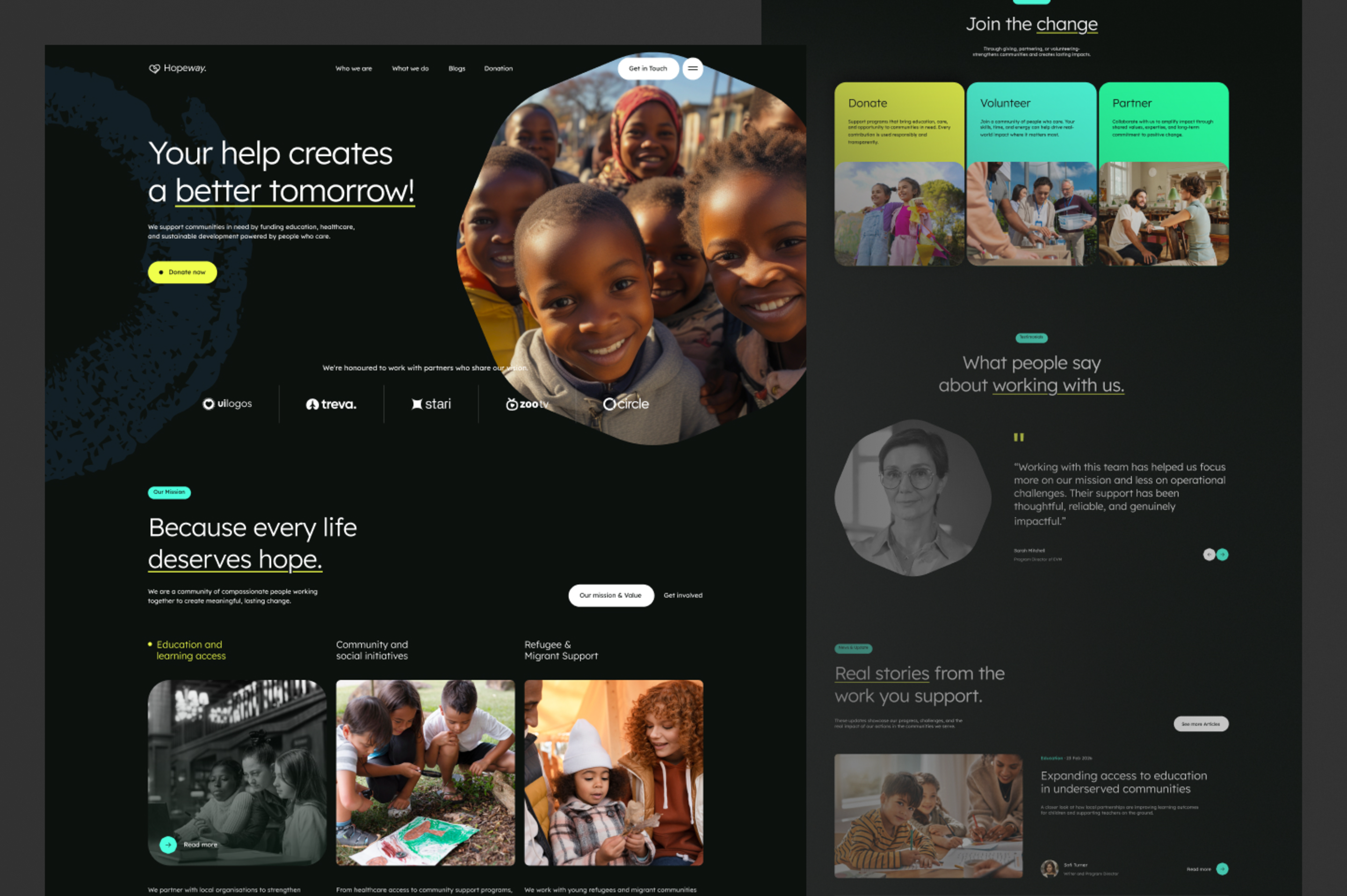 Hopeway - Free nonprofit Webflow template thumbnail