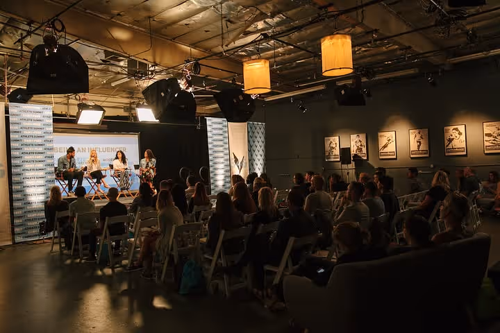 "Being an Influencer" panel at the Switch4Good Athlete Summit before a live audience