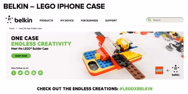 Belkin website #legoxbelkin user generated content campaign