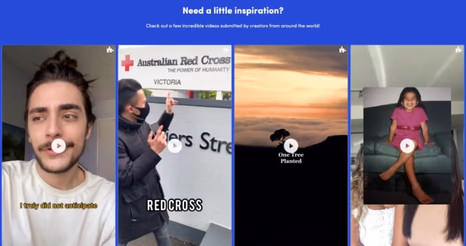 Campaign inspiration ft. videos submitted by TikTok creators around the world