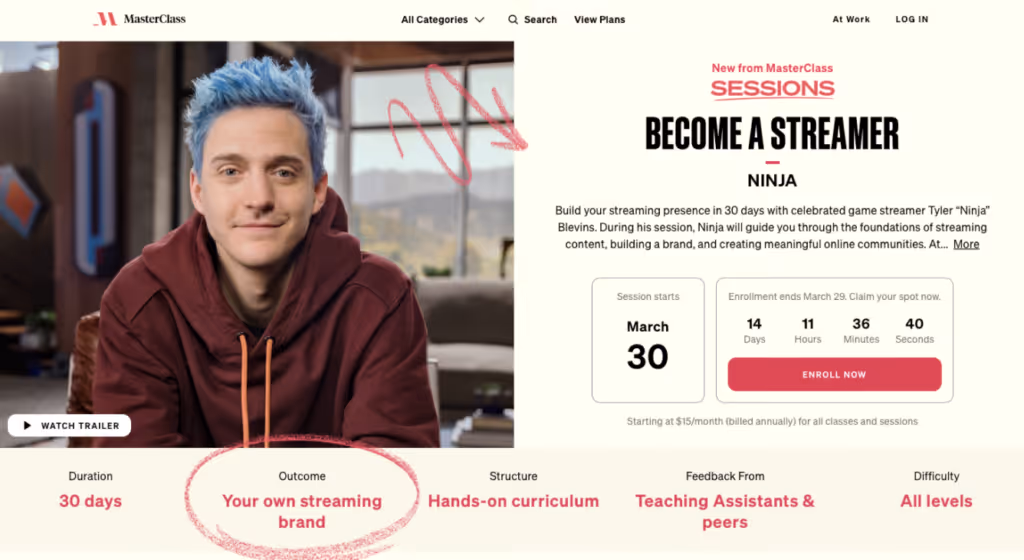 A mastreclass teaching people how to become streamers