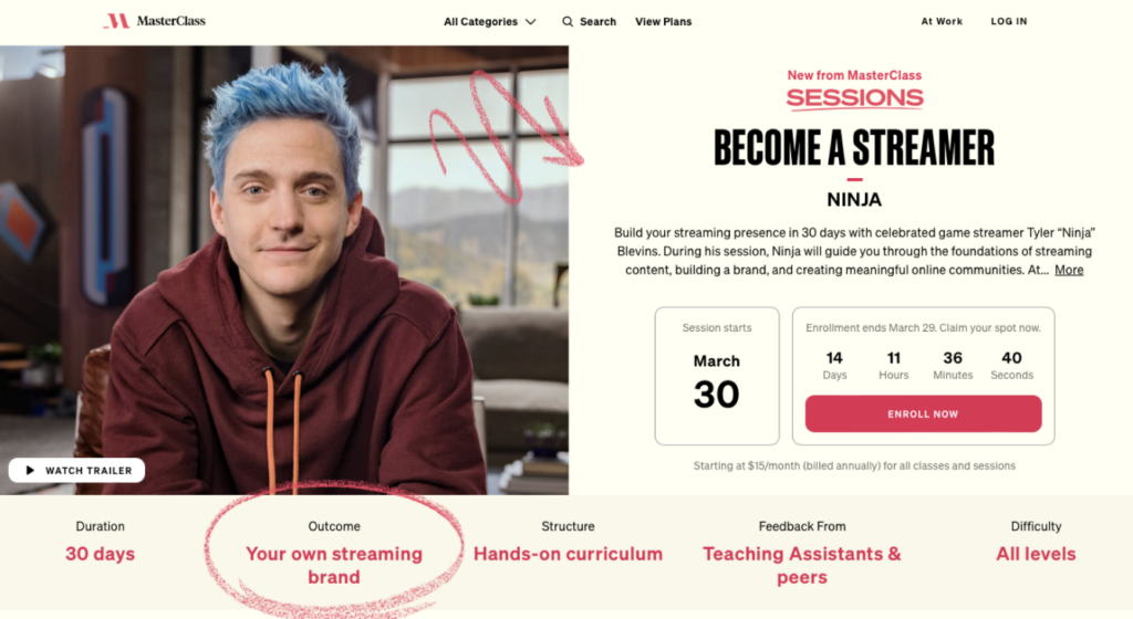 A mastreclass teaching people how to become streamers
