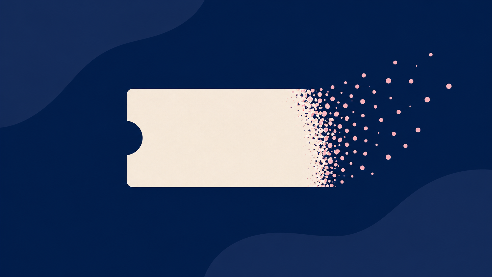 A paper discount coupon dissolving into scattered dots, illustrating that discounts don't build lasting customer loyalty.
