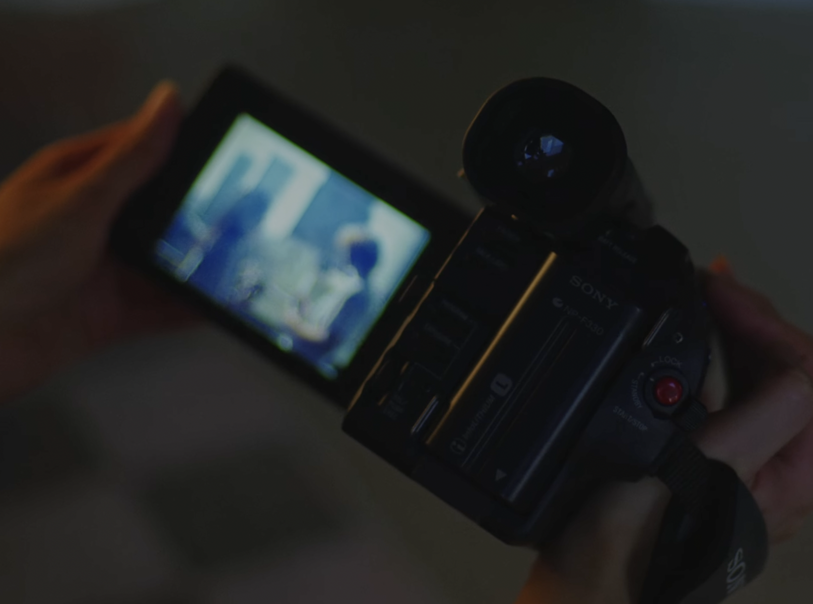 A camcorder showing nostalgic memories of live