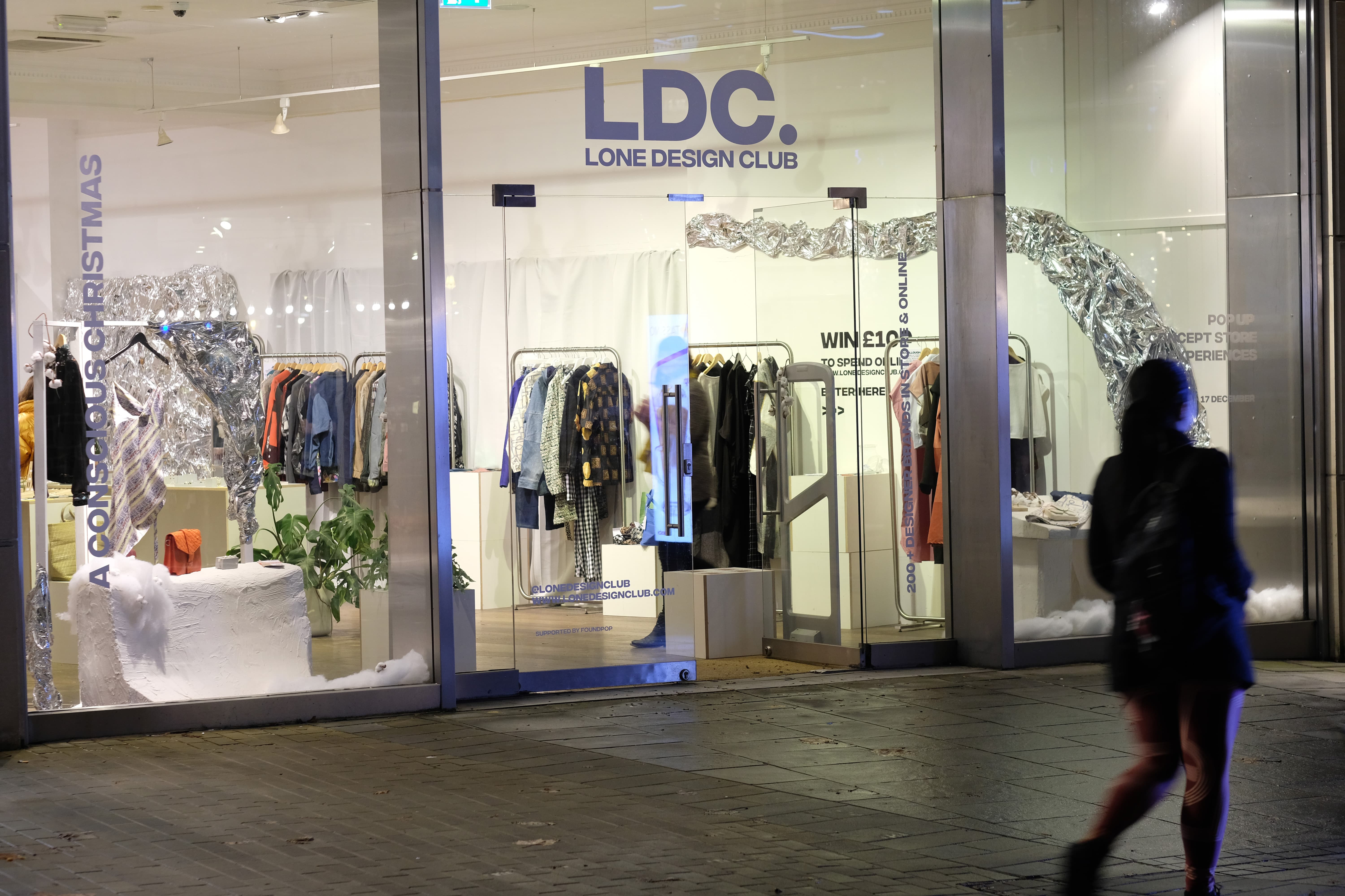 Pop up store window from outside