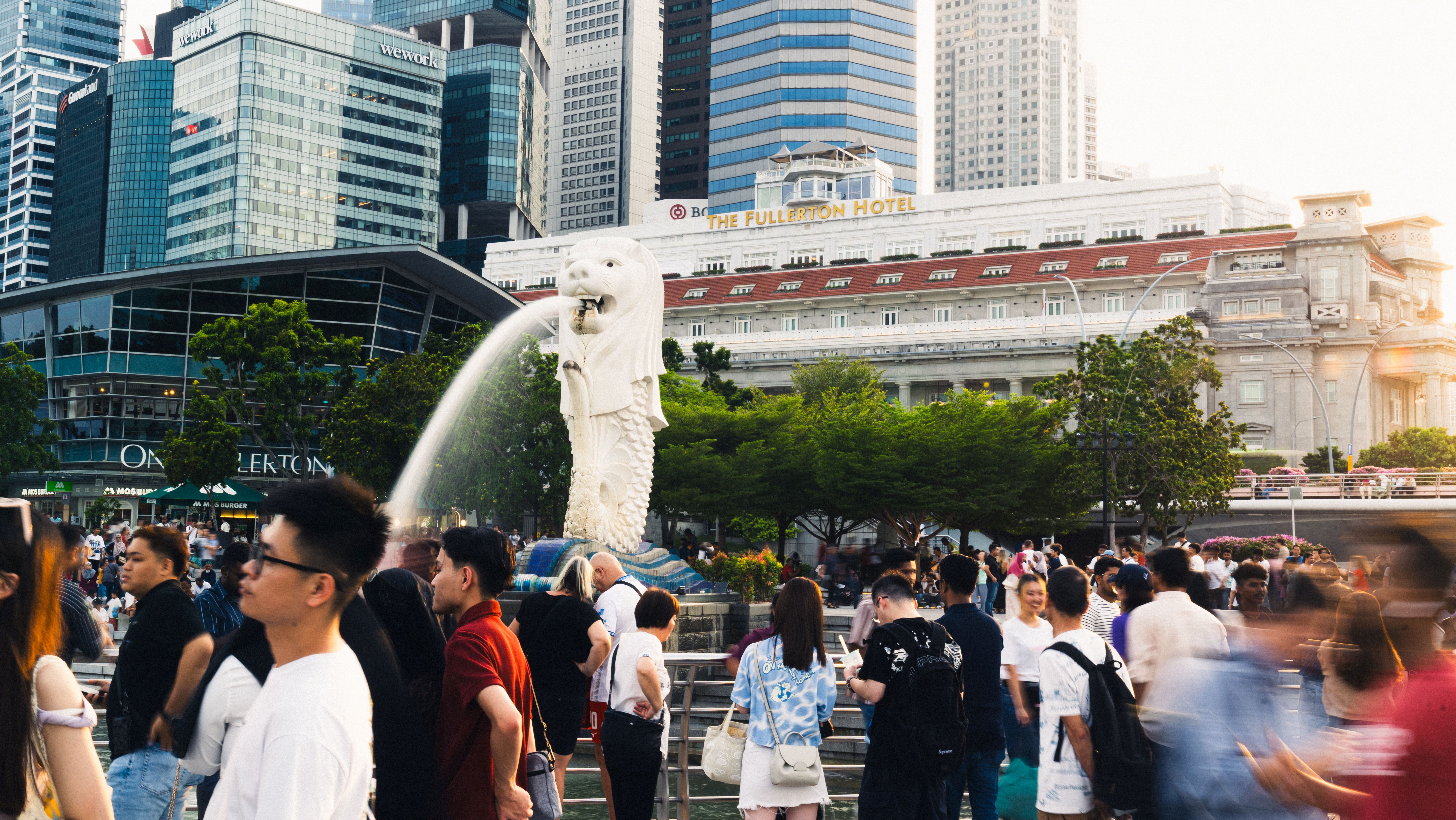 Merlion statue and Singapore skyline — heritage behind Singapore Social NYC