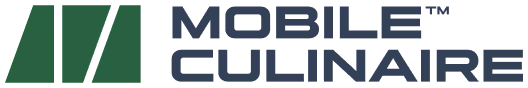 Mobile Culinaire logo with stylized green letter M and blue text.