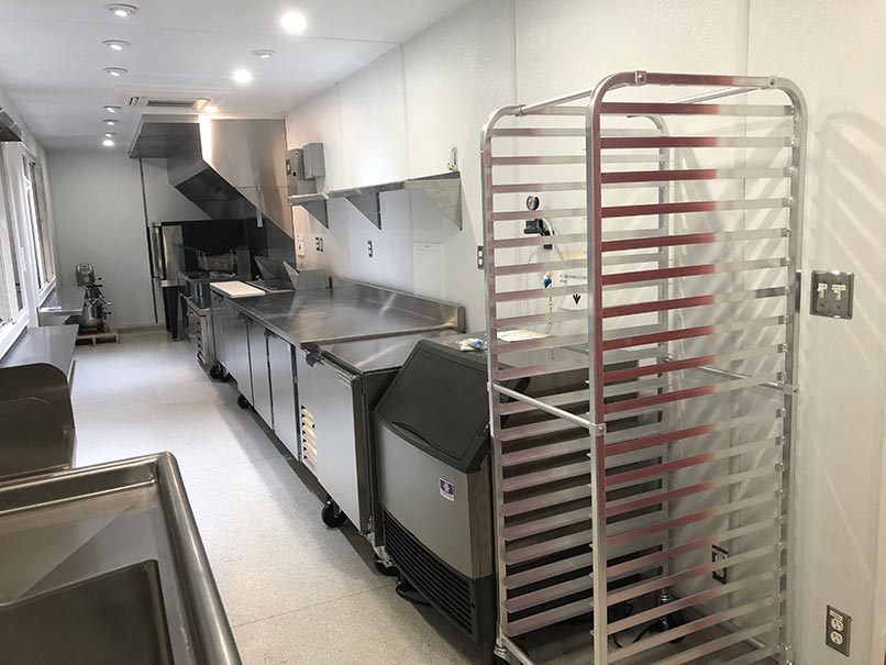 shipping container kitchen interior