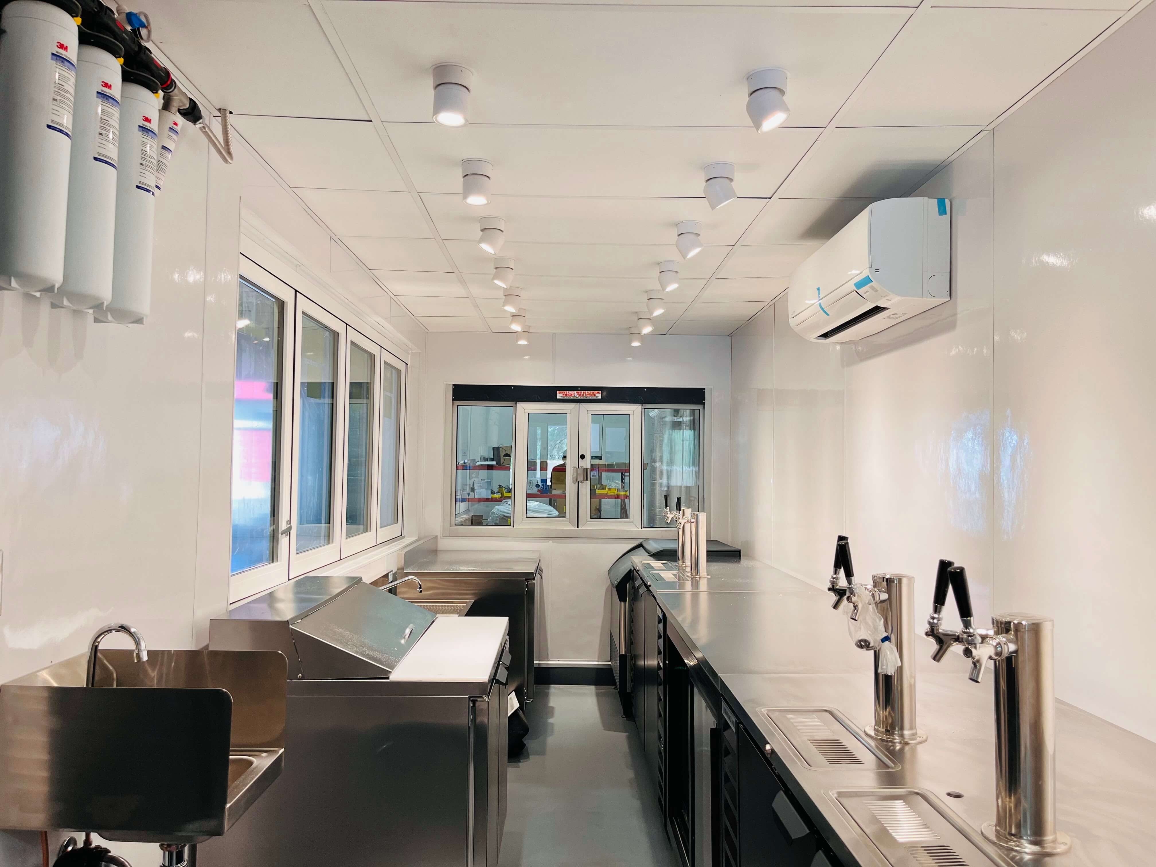 shipping container bar interior