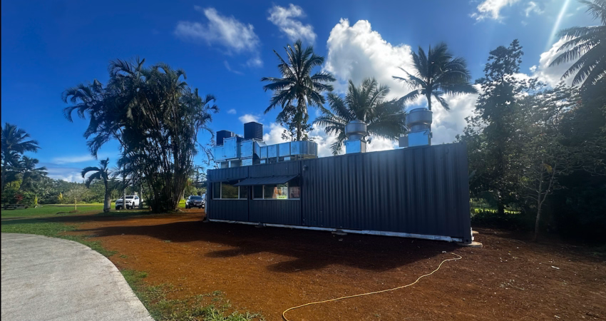 shipping container kitchen environment