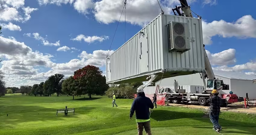 modular kitchen being deployed