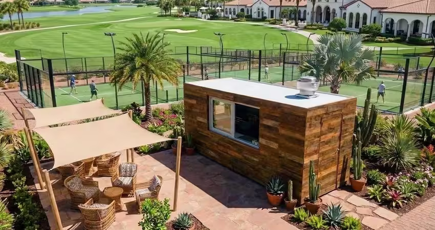 modular kitchen with a flat roof 
