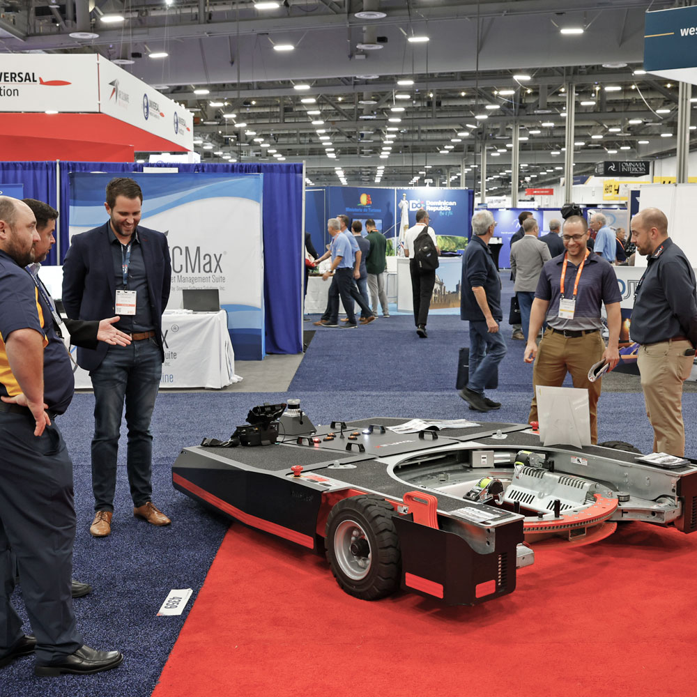 Busy exhibit hall at 2025 NBAA-BACE