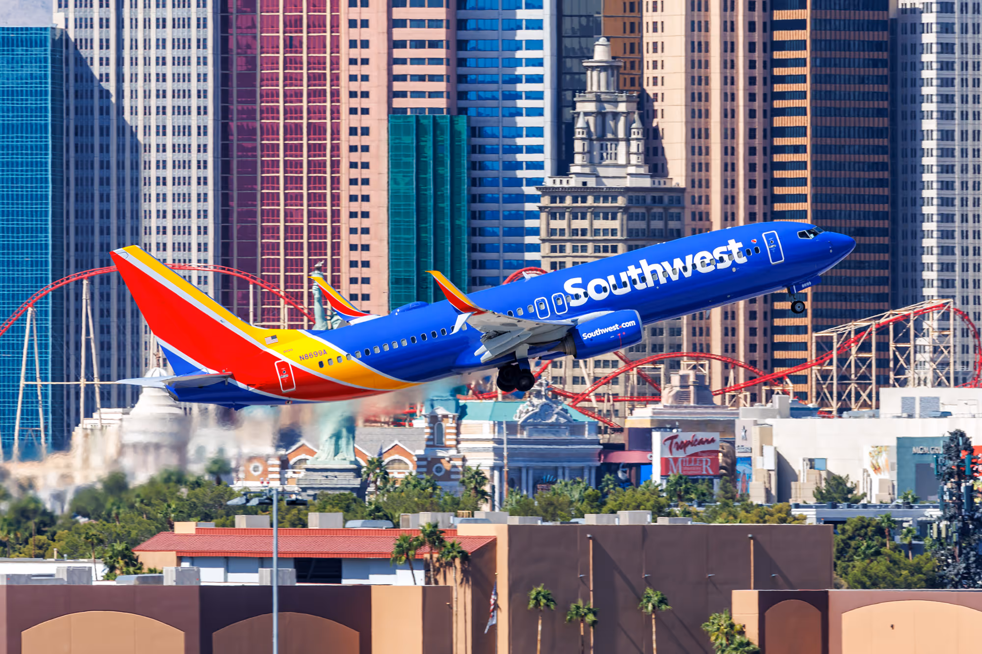 Southwest Airlines 737-800 taking off from Harry Reid International Airport