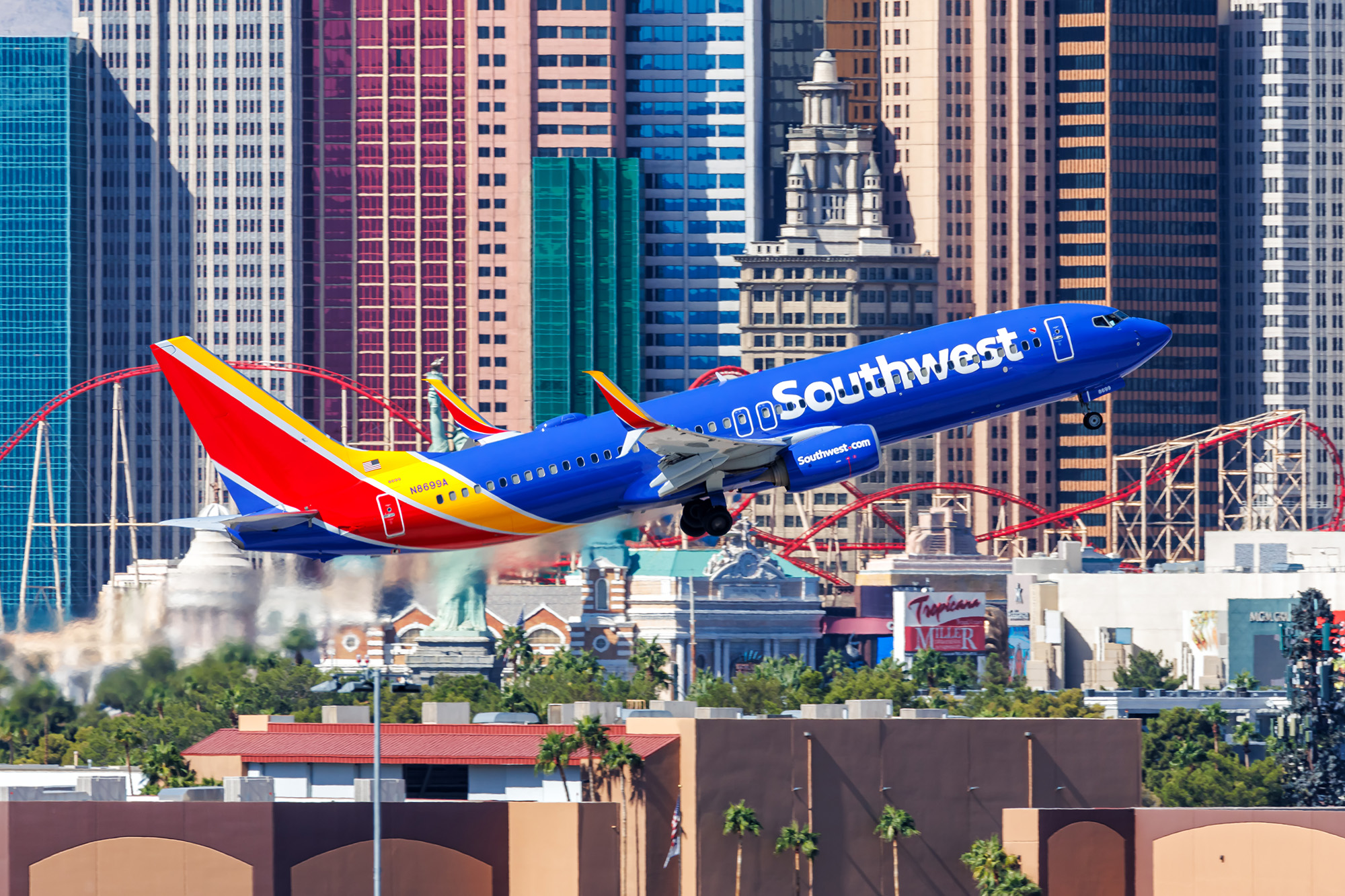 Southwest Airlines 737-800 taking off from Harry Reid International Airport