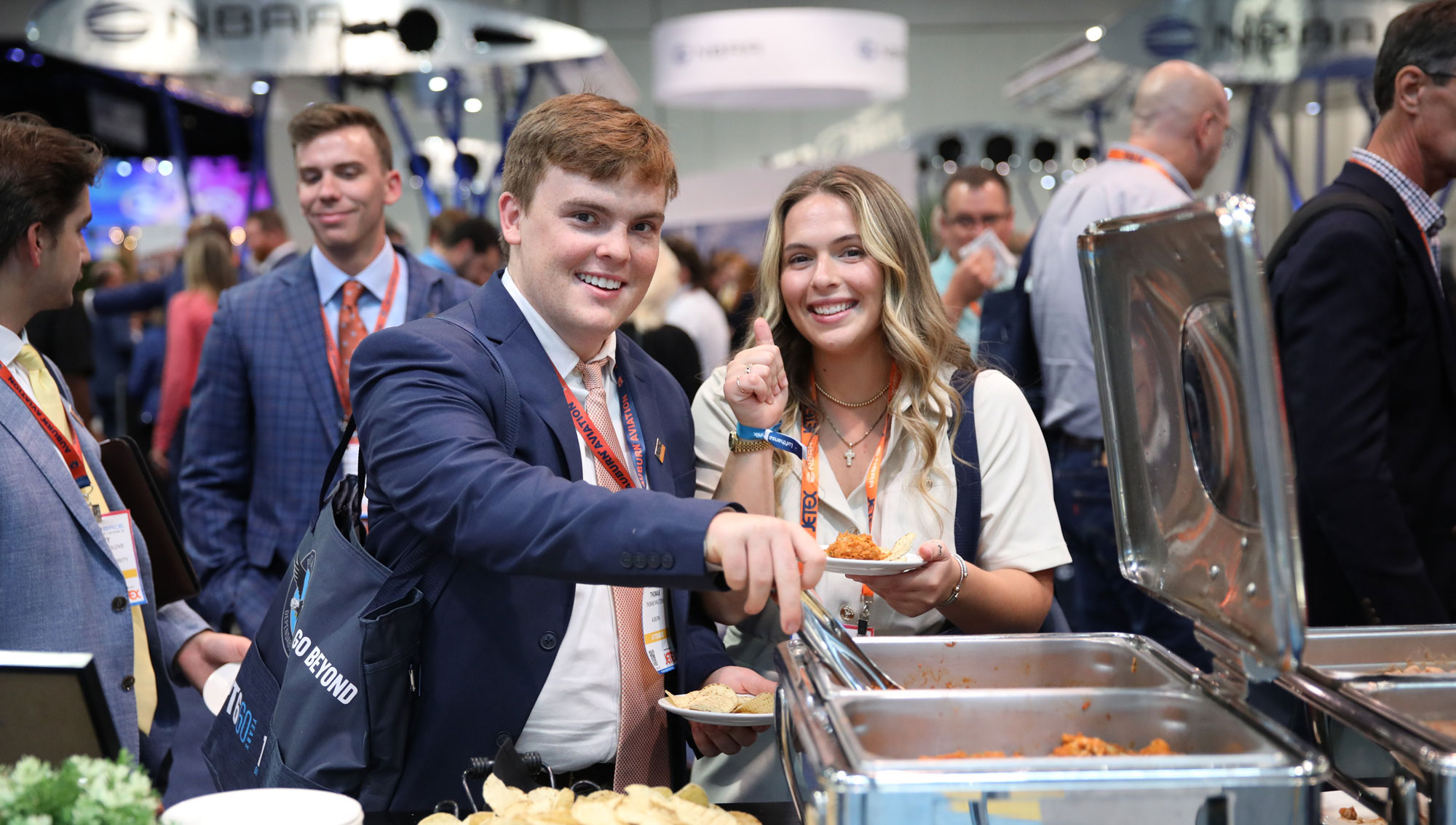 Two young professional at an NBAA YoPro networking event