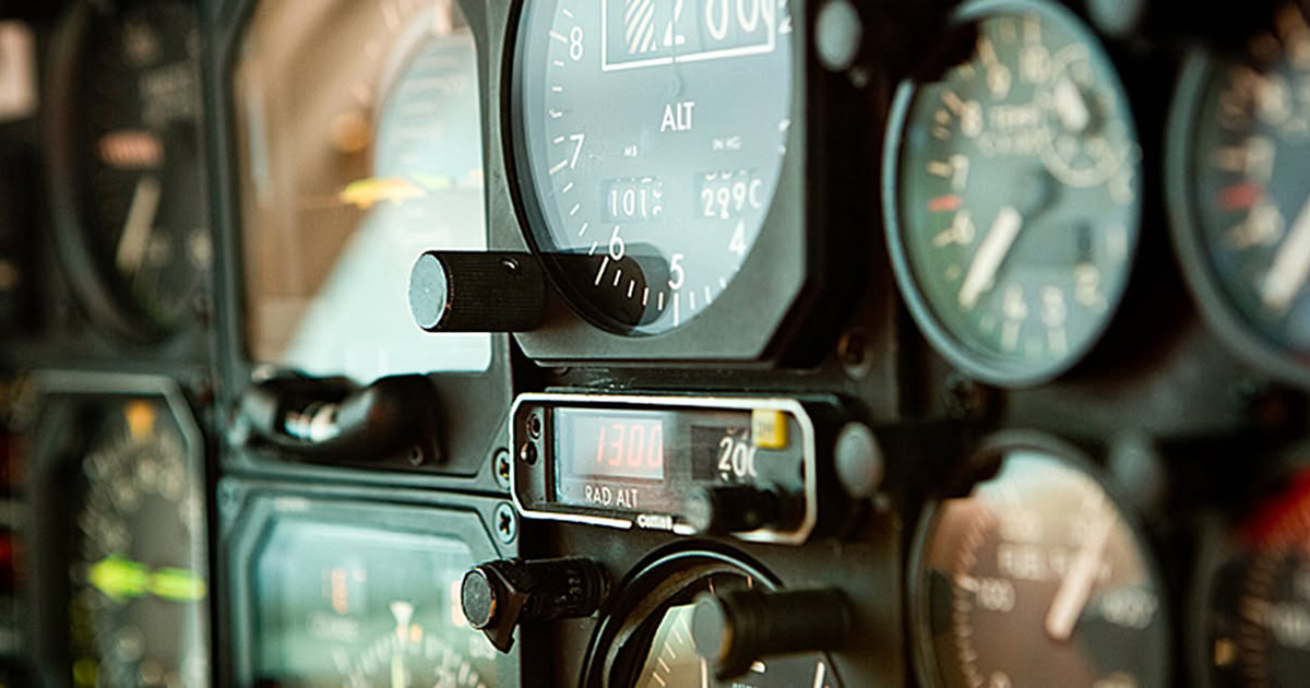 Altimeter on the flight deck
