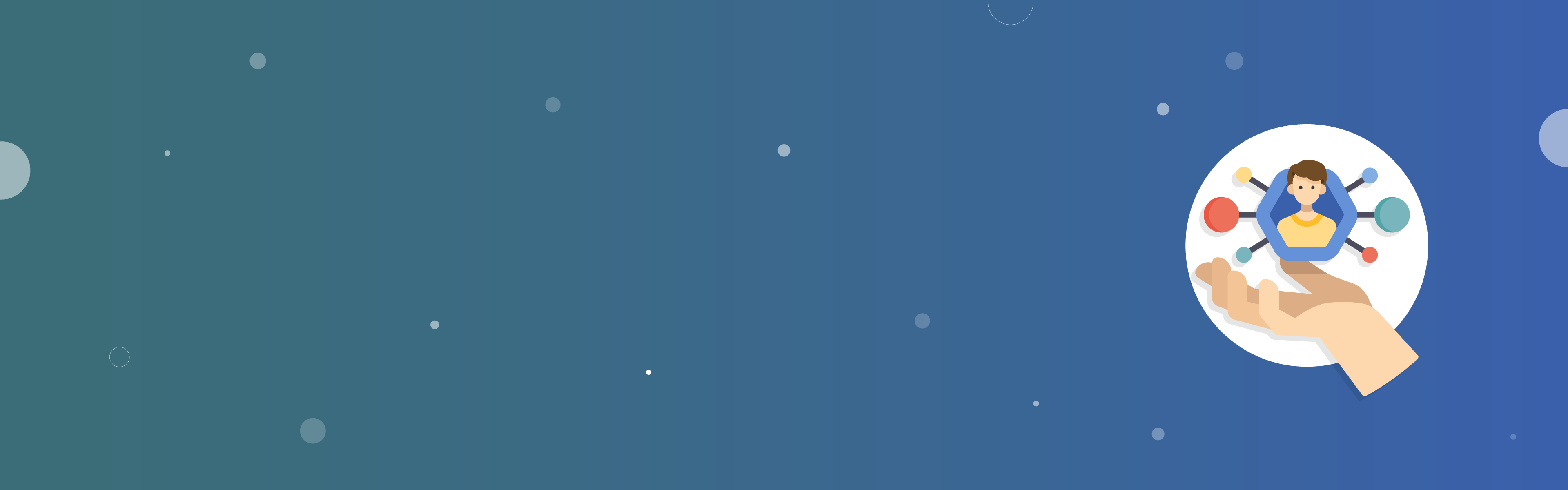 Hand houdt pictogram van een persoon met verbonden punten, symboliserend netwerk of klantenbinding.