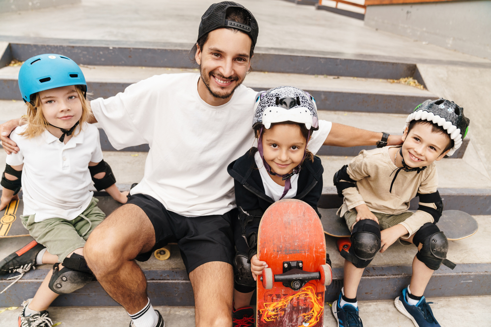 Learning with a skateboarding instructor