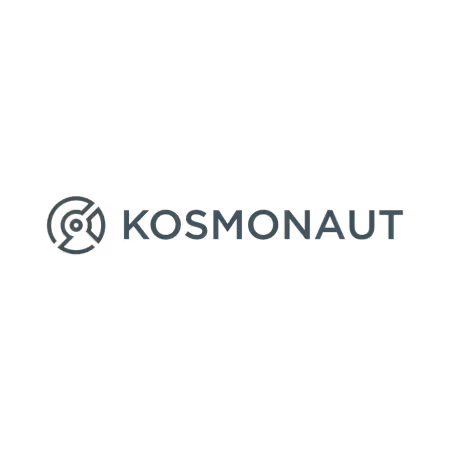 Kosmonaut company logo with circular abstract design next to the word 'KOSMONAUT'.