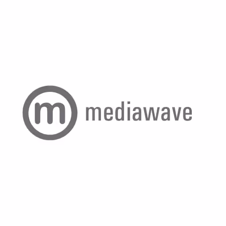 Mediawave logo with a lowercase letter 'm' inside a circle next to the word mediawave.