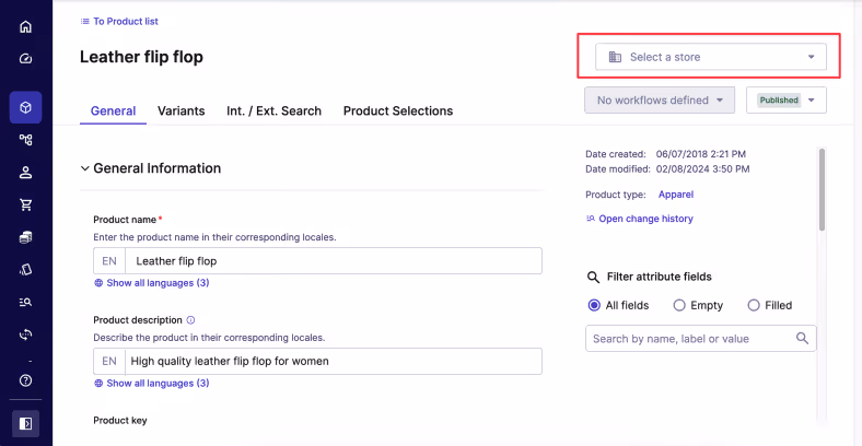 Product tailoring on commercetools’ Merchant Center