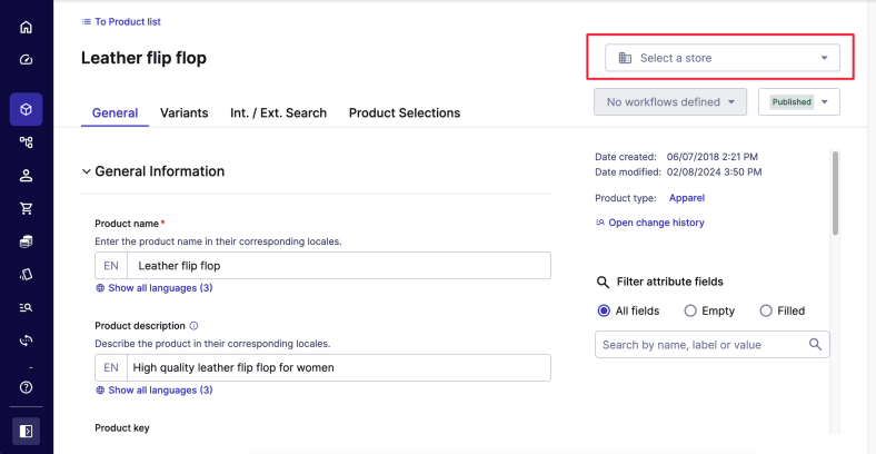 Product tailoring on commercetools’ Merchant Center