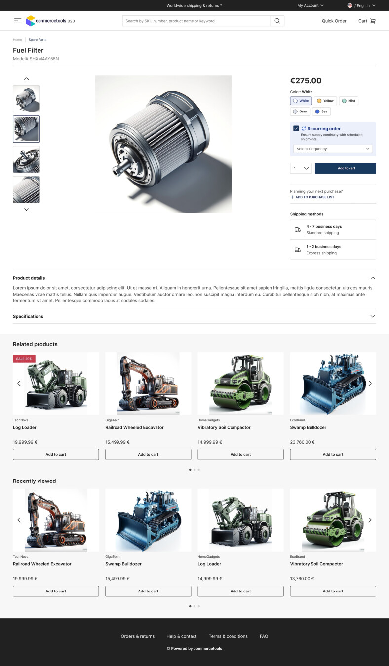 How B2B practitioners choose intervals for recurring orders on the commercetools Merchant Center.