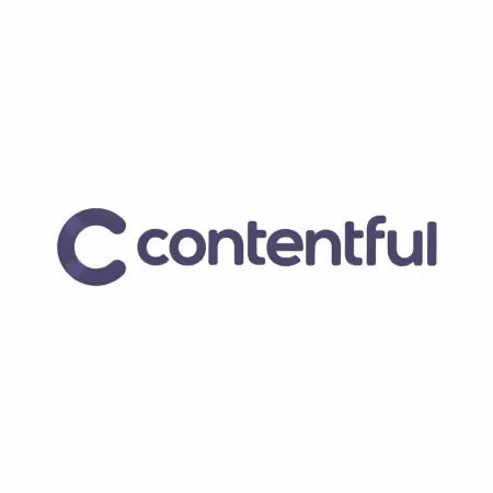 Contentful logo with stylized 'C' and text 'contentful' in purple.