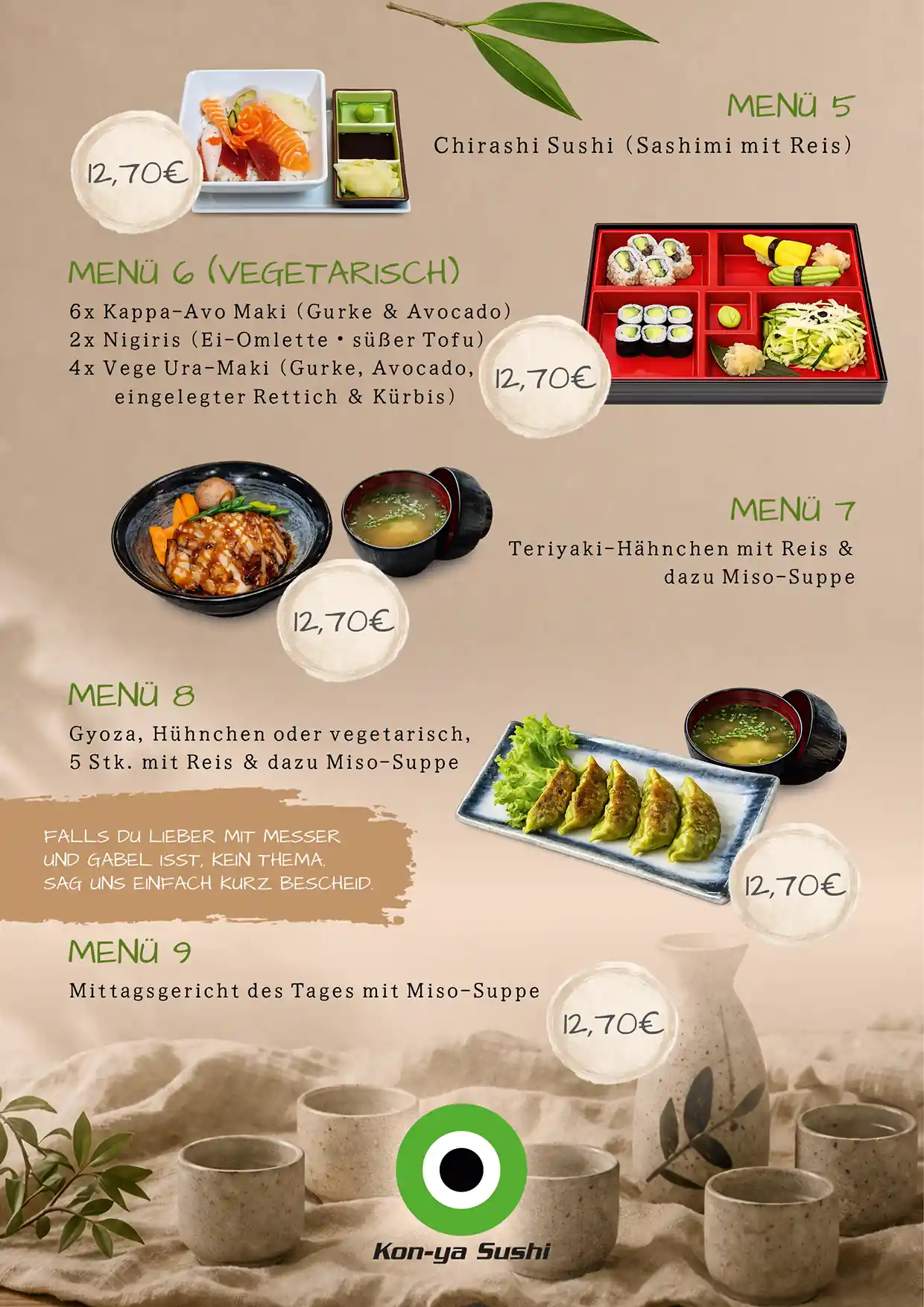 Mittagskarte Kon-ya Sushi, Seite 2 von 2